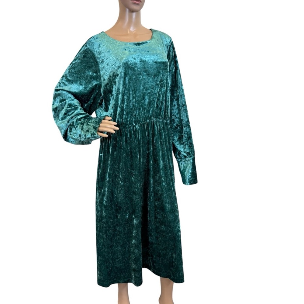 Women's ON 34TH Dress Size 3X Green Velvet NWOT